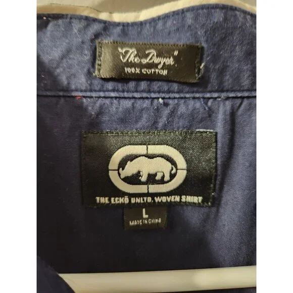 ECKO Unltd Dress Shirt Large 100% Cotton - Picture 3 of 4
